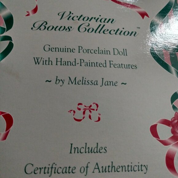 Vintage Brass Key Winter Christmas Holiday Porcelain Doll 16" - Picture 6 of 7